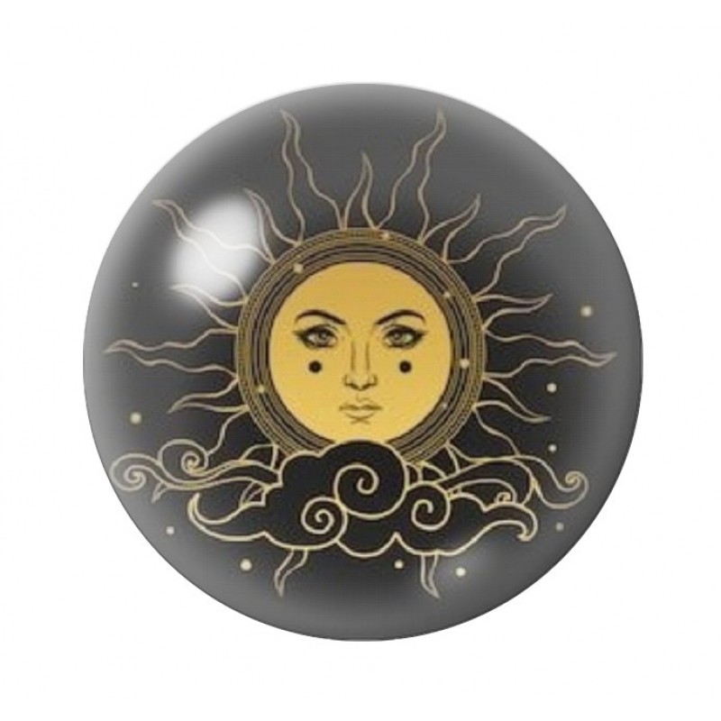 Cabochon en Verre Illustré Soleil 12 à 25mm