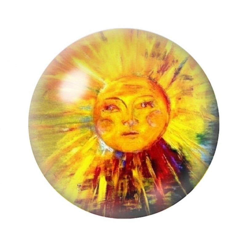 Cabochon en Verre Illustré Soleil 12 à 25mm