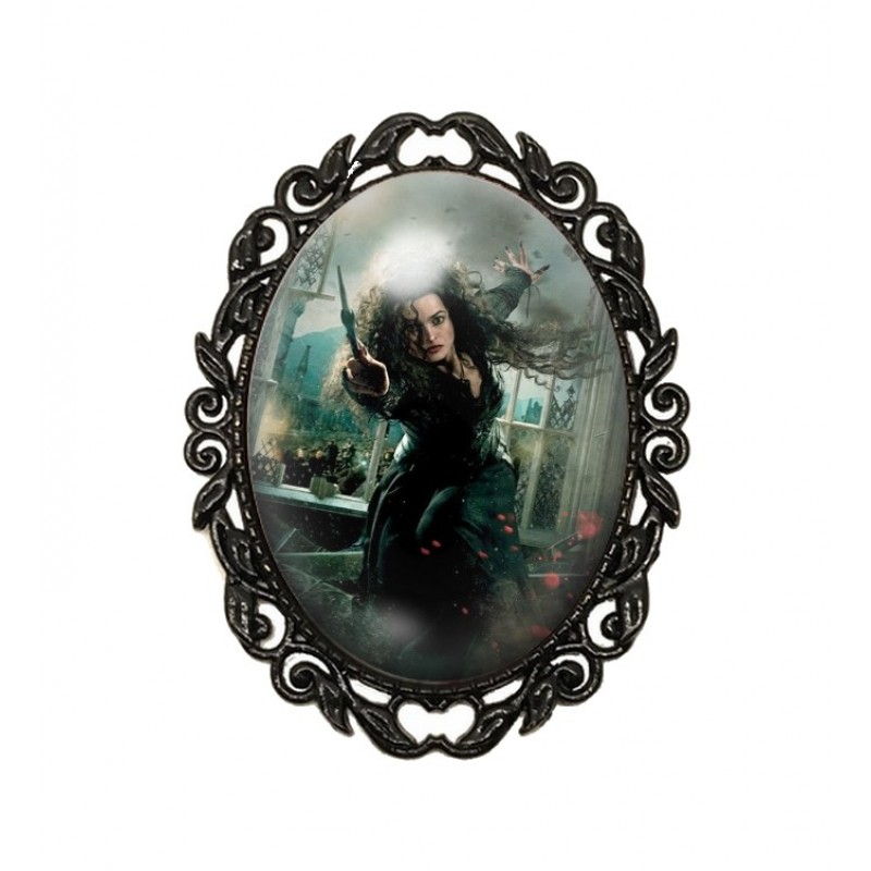 Broche Noire avec Cabochon en Verre Harry Potter
