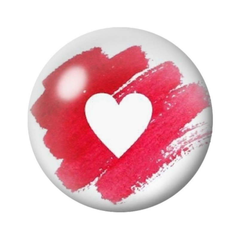 Cabochon en Verre Illustré Coeur Amour St Valentin 12 à 25mm