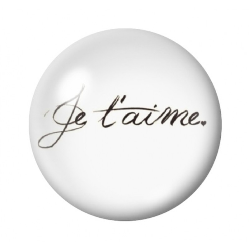 Cabochon en Verre Illustré "Je t'aime" Amour St Valentin 12 à 25mm