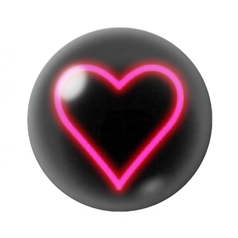 Cabochon en Verre Illustré Coeur Amour St Valentin 12 à 25mm