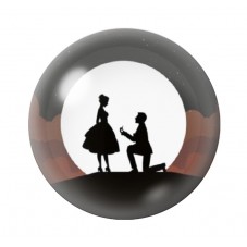 Cabochon en Verre Illustré Demande en Mariage Amour St Valentin 12 à 25mm pour la Création de Bijoux Fantaisie - DIY