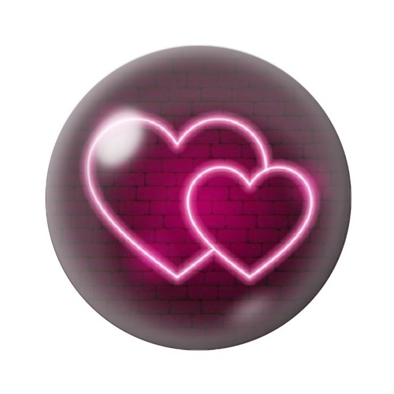 Cabochon en Verre Illustré Coeurs Entrelacés Amour St Valentin 12 à 25mm