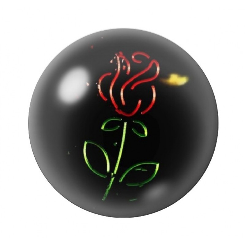 Cabochon en Verre Illustré Rose Rouge Amour St Valentin 12 à 25mm