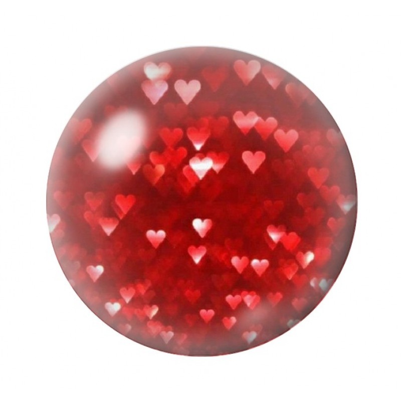 Cabochon en Verre Illustré Coeurs Amour St Valentin 12 à 25mm