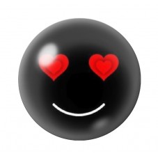 Cabochon en Verre Illustré Smiley Amour St Valentin 12 à 25mm pour la Création de Bijoux Fantaisie - DIY