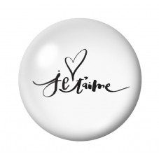 Cabochon en Verre Illustré "Je t'aime" Amour St Valentin 12 à 25mm pour la Création de Bijoux Fantaisie - DIY