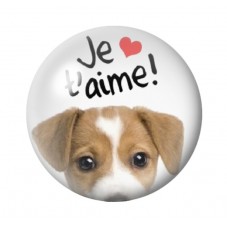 Cabochon en Verre Illustré "Je t'aime" Amour St Valentin 12 à 25mm pour la Création de Bijoux Fantaisie - DIY