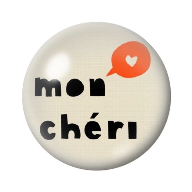 Cabochon en Verre Illustré "mon chéri" Amour St Valentin 12 à 25mm