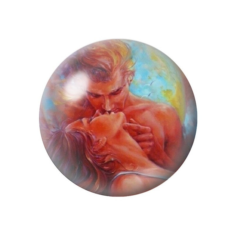 Cabochon en Verre Illustré Couple Amour St Valentin 12 à 25mm