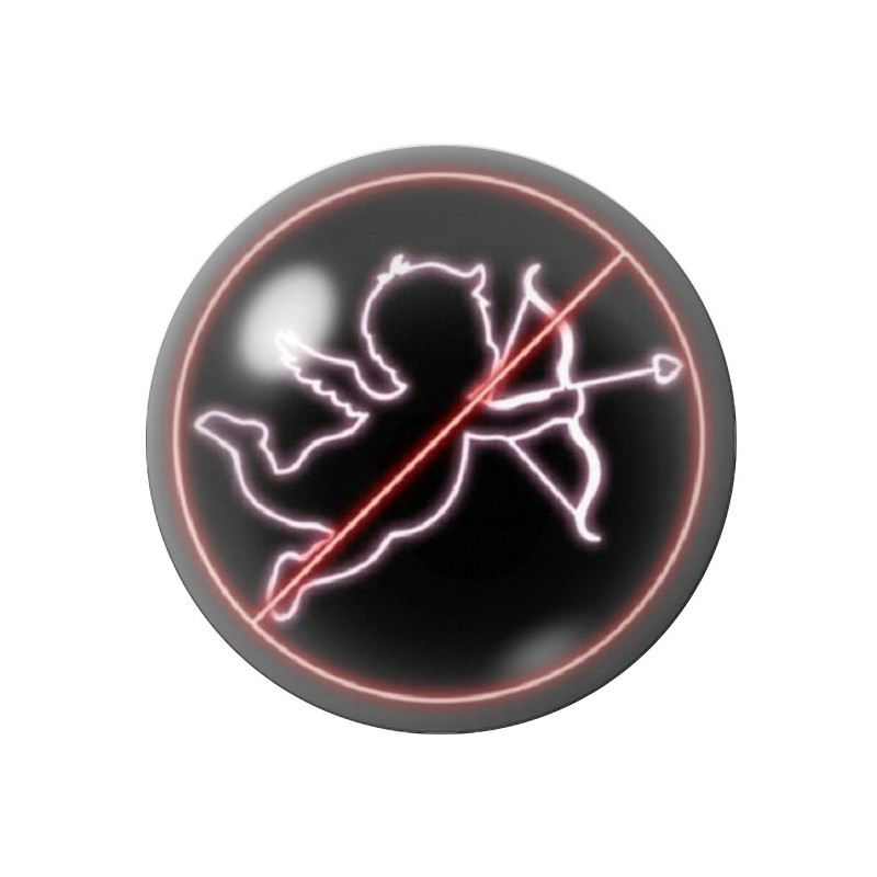 Cabochon en Verre Illustré Anti Cupidon Amour St Valentin 12 à 25mm