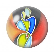 Cabochon en Verre Illustré Couple Amour St Valentin 12 à 25mm pour la Création de Bijoux Fantaisie - DIY