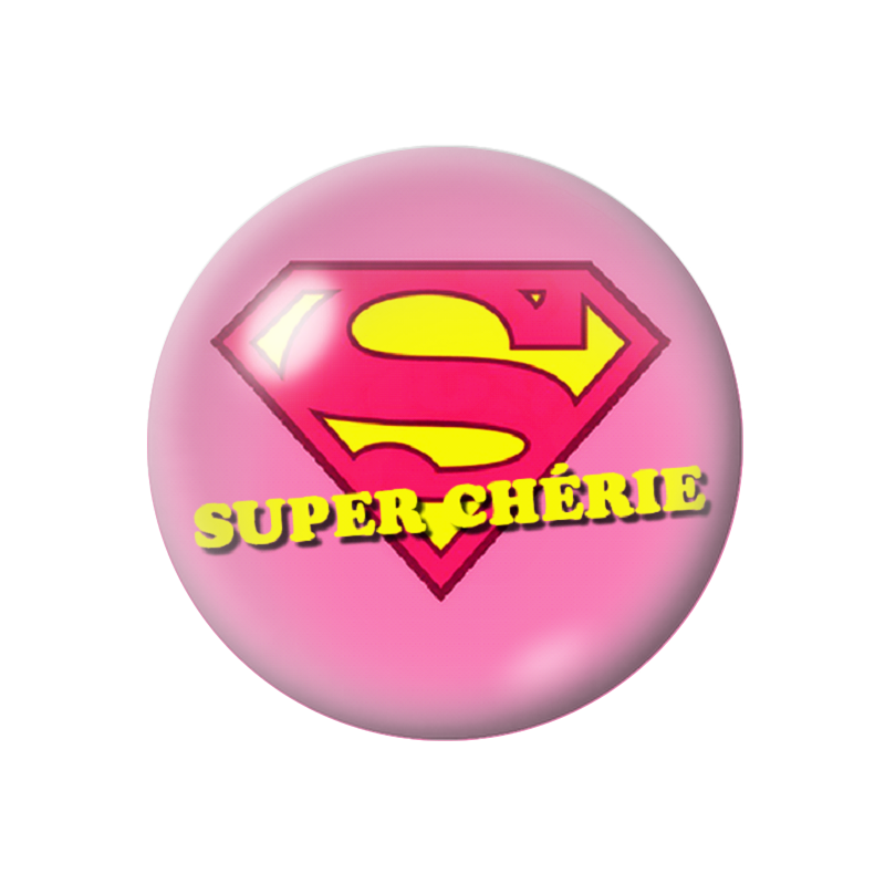 Cabochon en Verre Illustré "Super chérie" Amour St Valentin 12 à 25mm