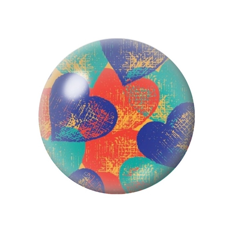 Cabochon en Verre Illustré Coeur Amour St Valentin 12 à 25mm