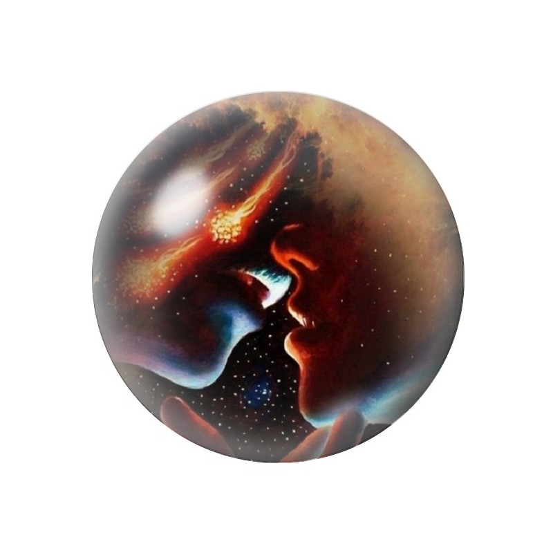 Cabochon en Verre Illustré Couple Amour St Valentin 12 à 25mm