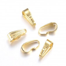 5 Bélières Attaches pour Pendentif en Acier Inoxydable Doré 8x3mm