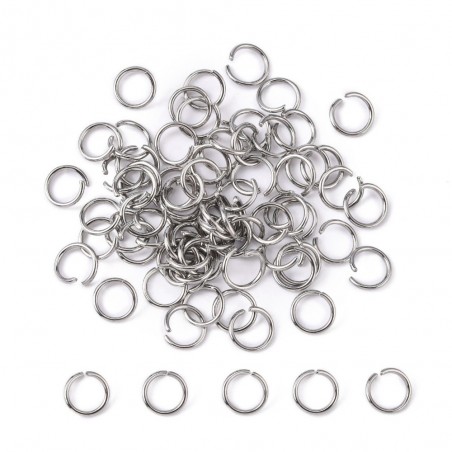 100 Anneaux Brisés Ouverts 10mm - Acier Inoxydable Argenté, Pour Fabrication Et Réparation Bijoux