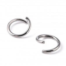 75 Anneaux Ouverts en Acier Inoxydable Platine 8mm