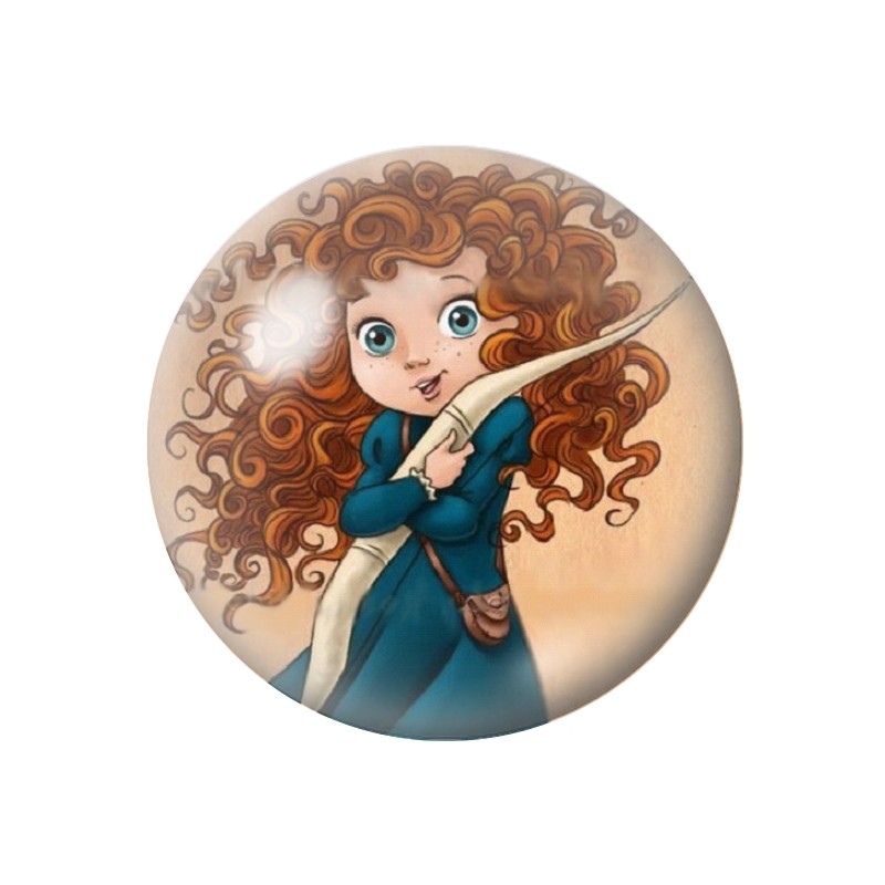Cabochon en Verre Illustré Princesse 12 à 25mm