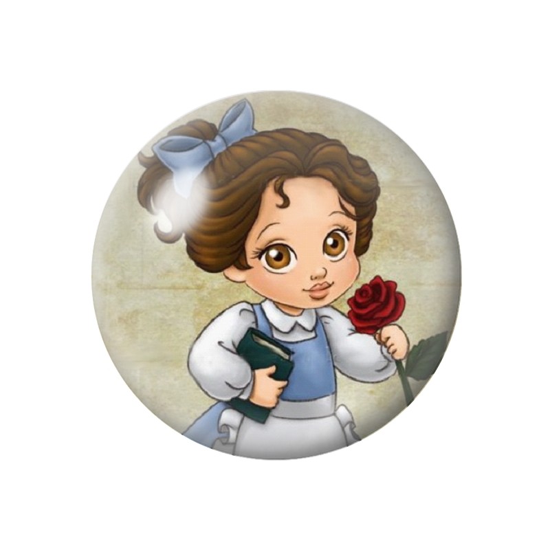 Cabochon en Verre Illustré Princesse 12 à 25mm