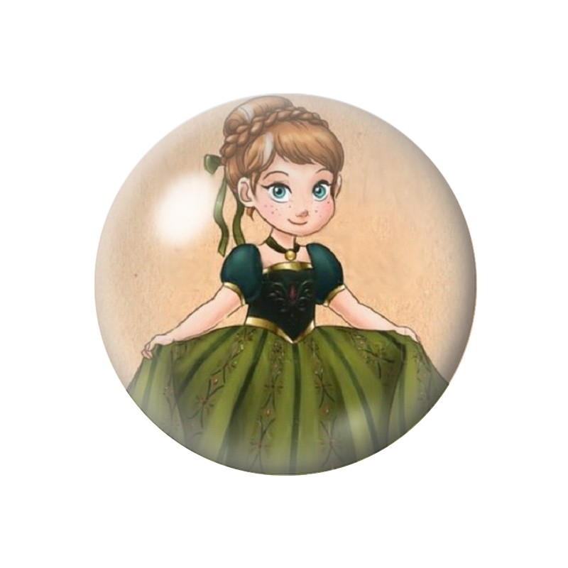 Cabochon en Verre Illustré Princesse 12 à 25mm