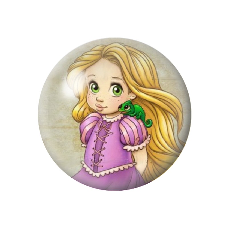 Cabochon en Verre Illustré Princesse 12 à 25mm