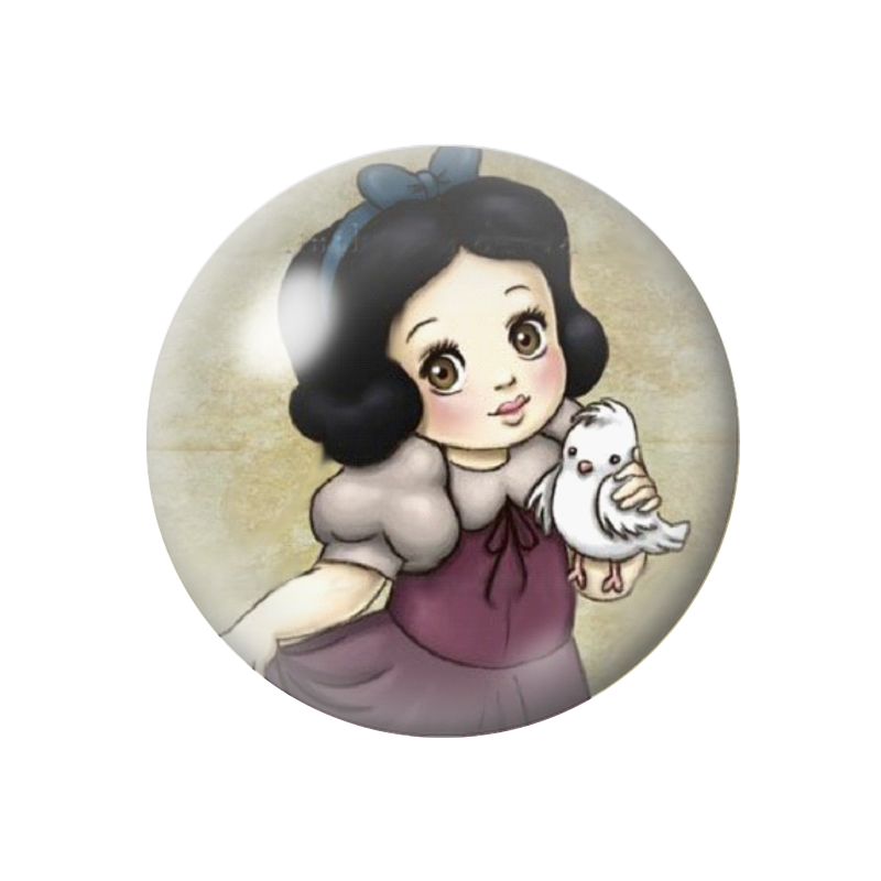 Cabochon en Verre Illustré Princesse 12 à 25mm