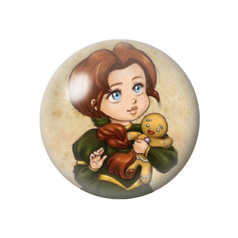 Cabochon en Verre Illustré Princesse 12 à 25mm