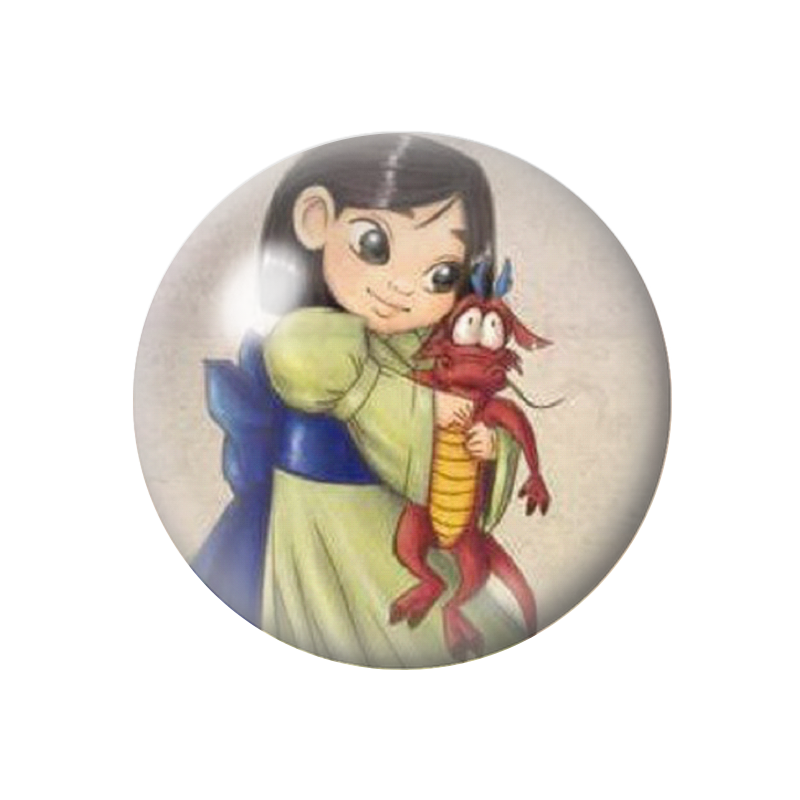 Cabochon en Verre Illustré Princesse 12 à 25mm