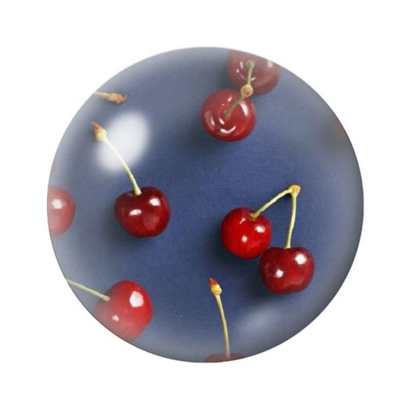Cabochon en Verre Illustré Fruit Cerises 12 à 25mm
