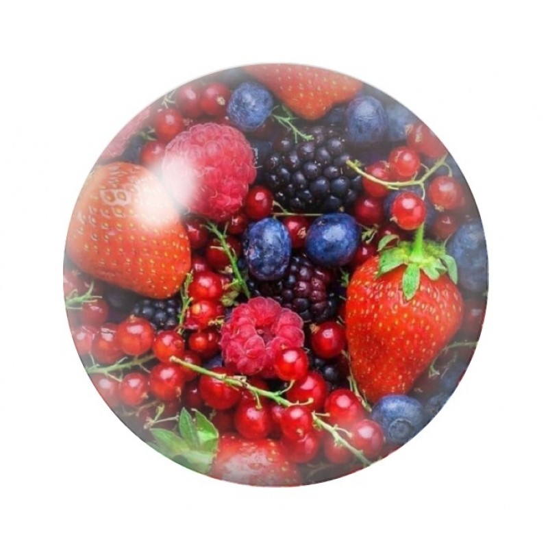 Cabochon en Verre Illustré Fruits Rouges 12 à 25mm