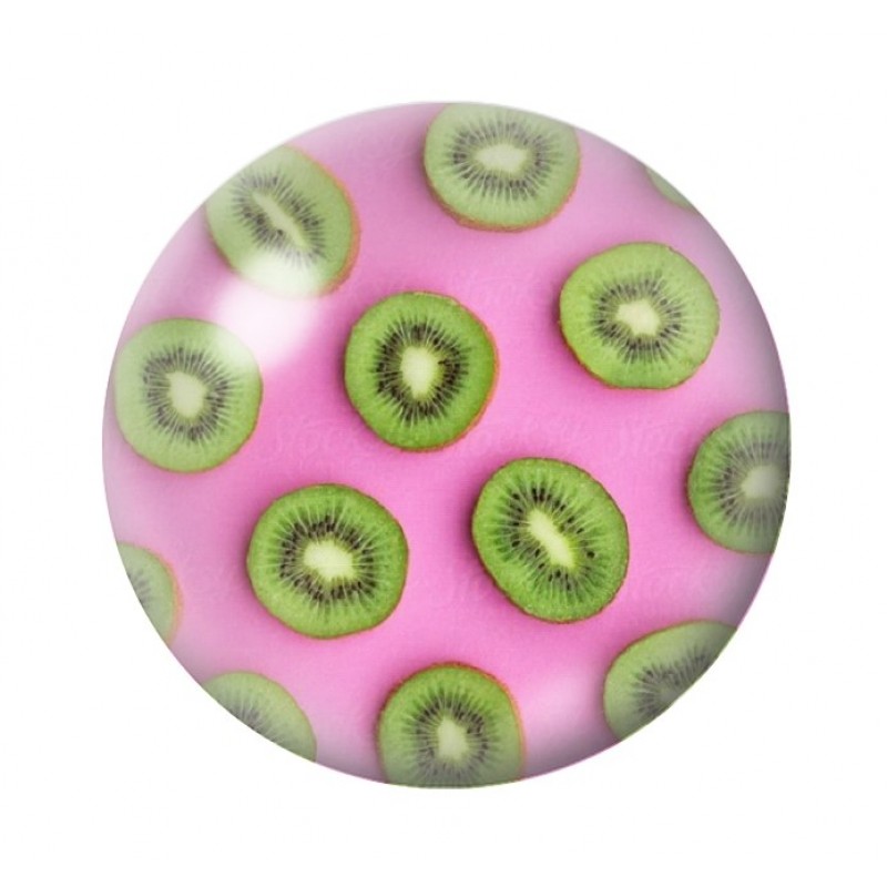 Cabochon en Verre Illustré Fruit Kiwi 12 à 25mm