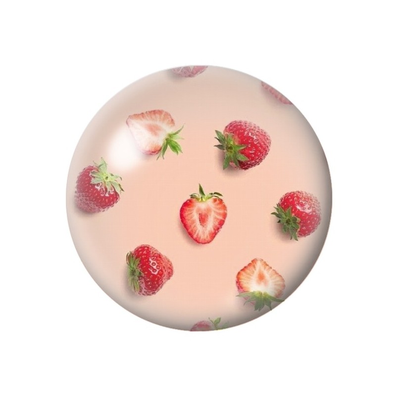 Cabochon en Verre Illustré Fruit Fraises 12 à 25mm
