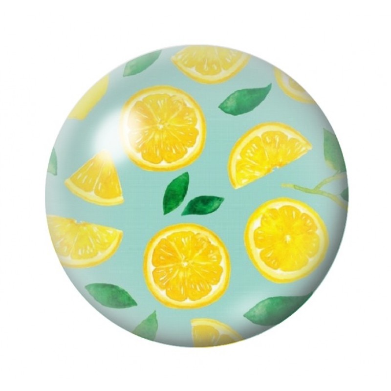 Cabochon en Verre Illustré Fruit Citrons 12 à 25mm