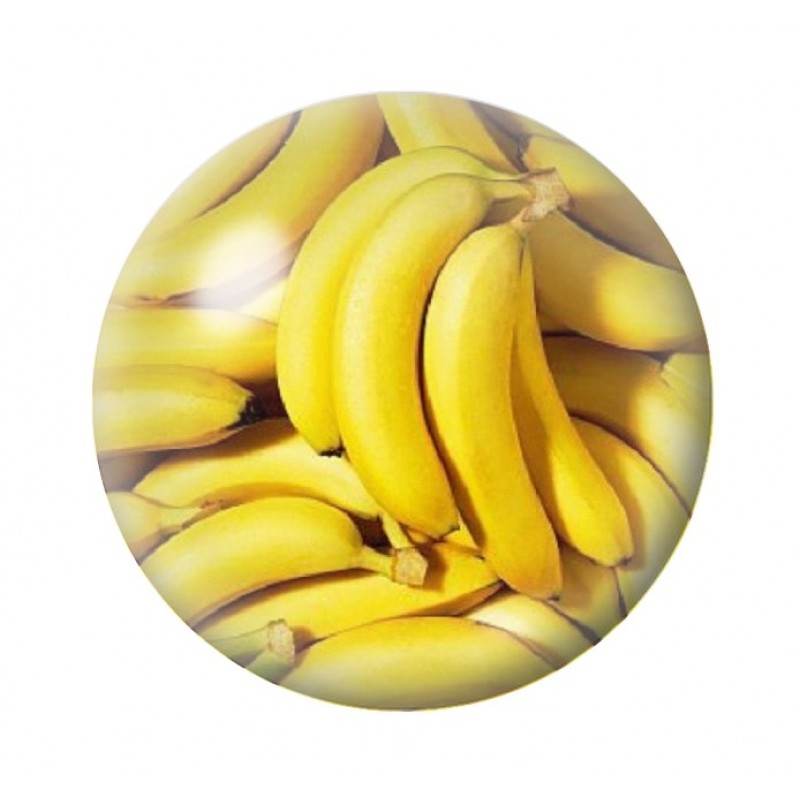 Cabochon en Verre Illustré Fruit Bananes 12 à 25mm