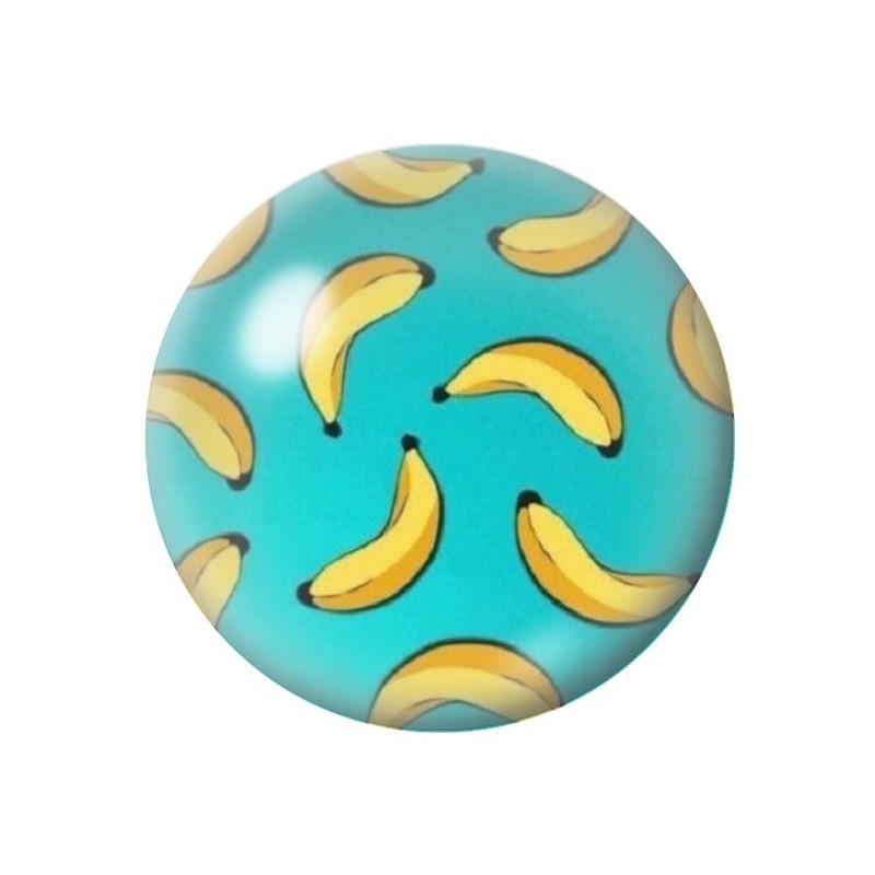 Cabochon en Verre Illustré Fruit Bananes 12 à 25mm