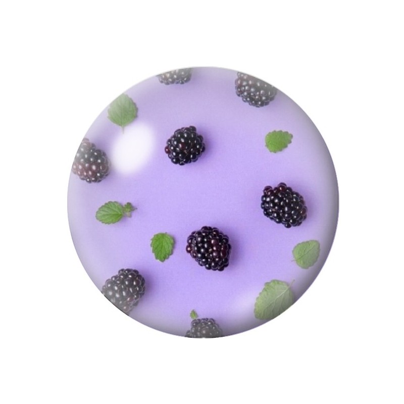 Cabochon en Verre Illustré Fruit Mûres 12 à 25mm