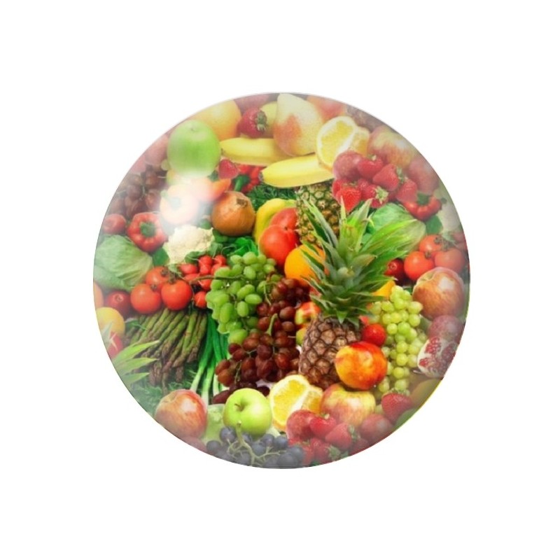 Cabochon en Verre Illustré Fruits 12 à 25mm