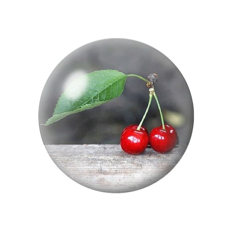 Cabochon en Verre Illustré Fruit Cerises 12 à 25mm