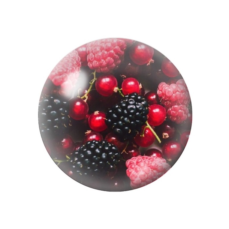 Cabochon en Verre Illustré Fruits Rouges 12 à 25mm