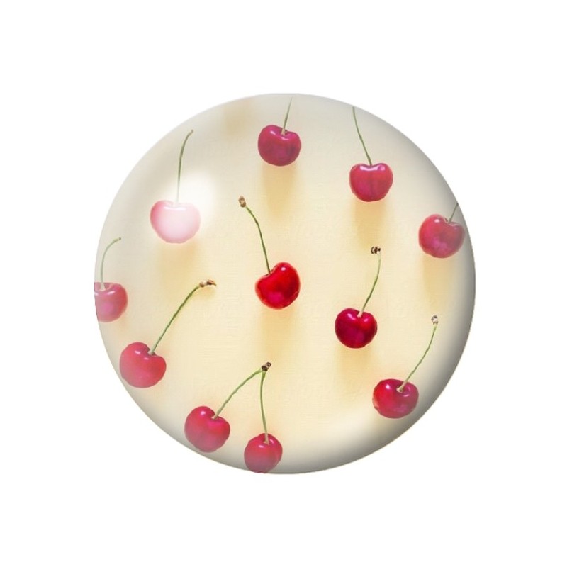 Cabochon en Verre Illustré Fruit Cerises 12 à 25mm