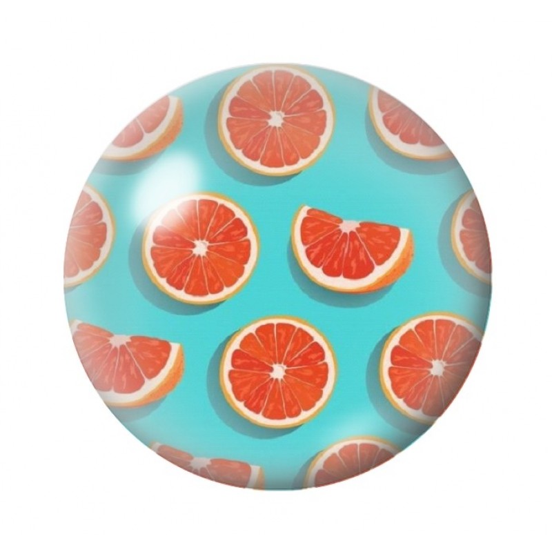 Cabochon en Verre Illustré Fruit Pamplemousse 12 à 25mm