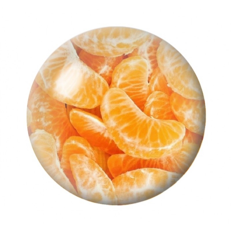 Cabochon en Verre Illustré Fruit Clémentine 12 à 25mm