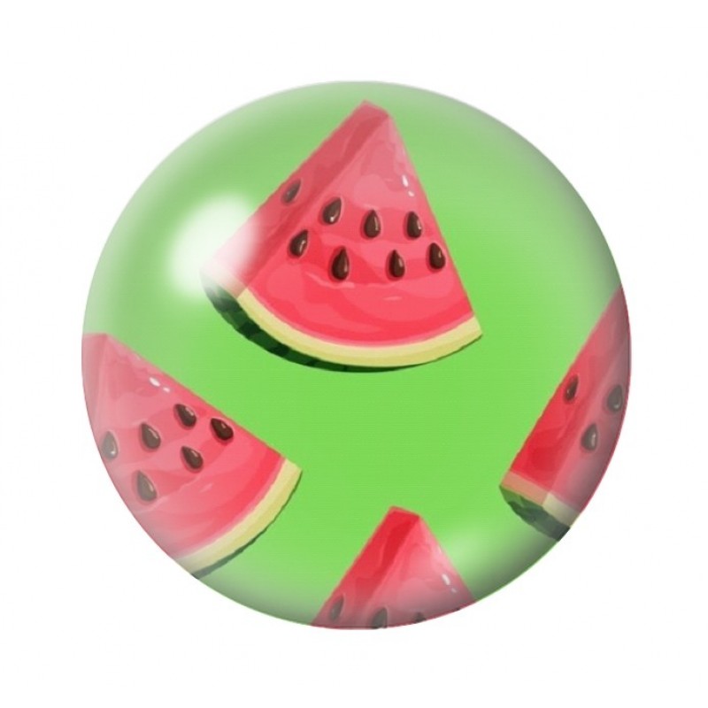 Cabochon en Verre Illustré Fruit Pastèque 12 à 25mm
