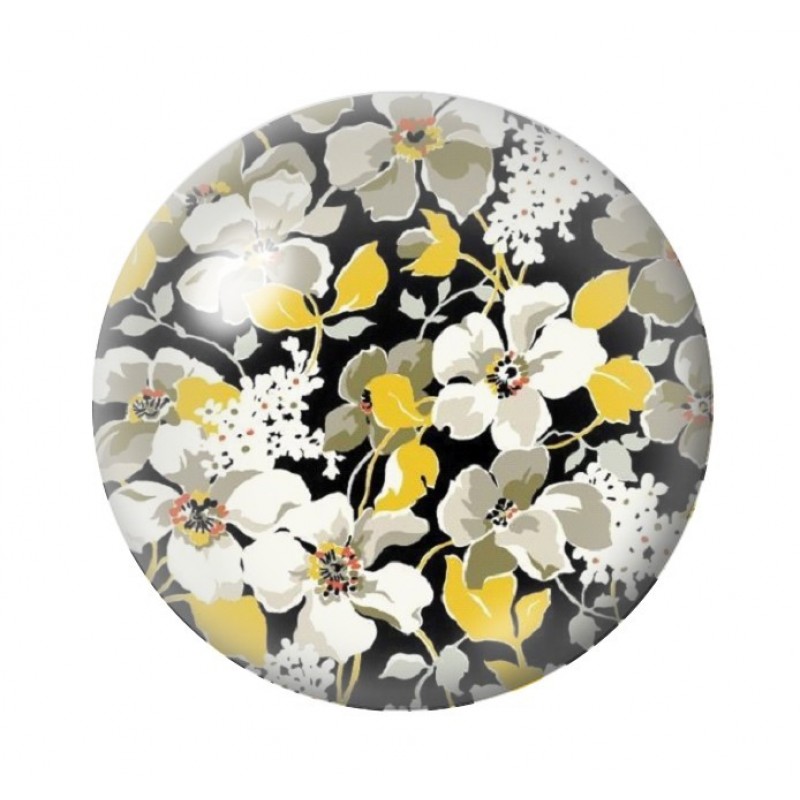 Cabochon en Verre Illustré Fleurs 12 à 25mm