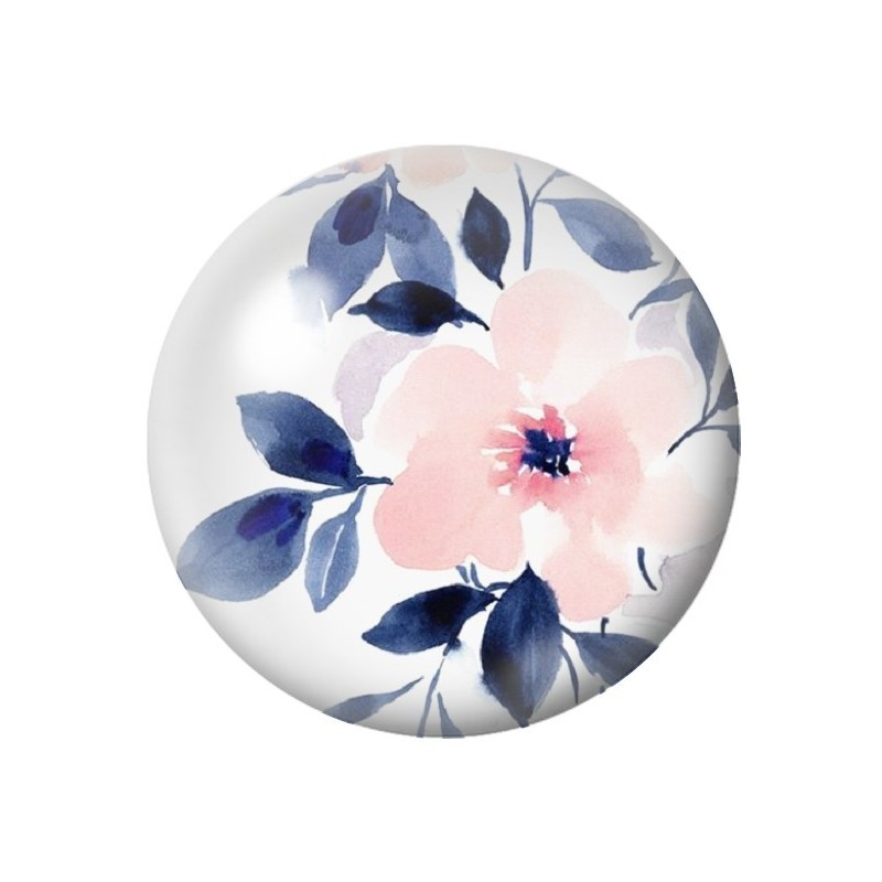 Cabochon en Verre Illustré Fleurs 12 à 25mm