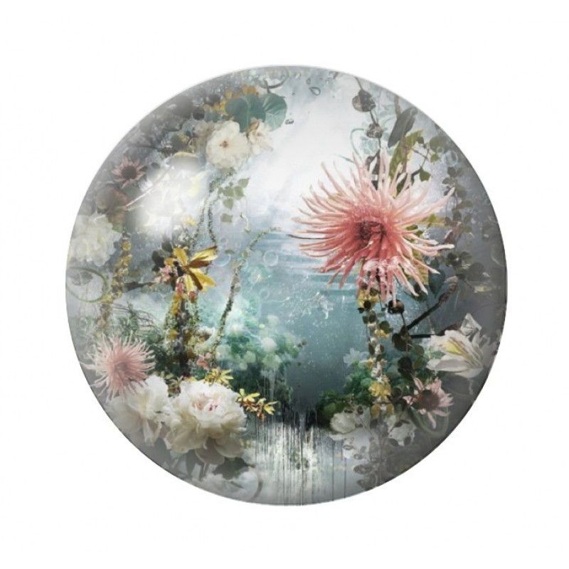 Cabochon en Verre Illustré Fleurs 12 à 25mm