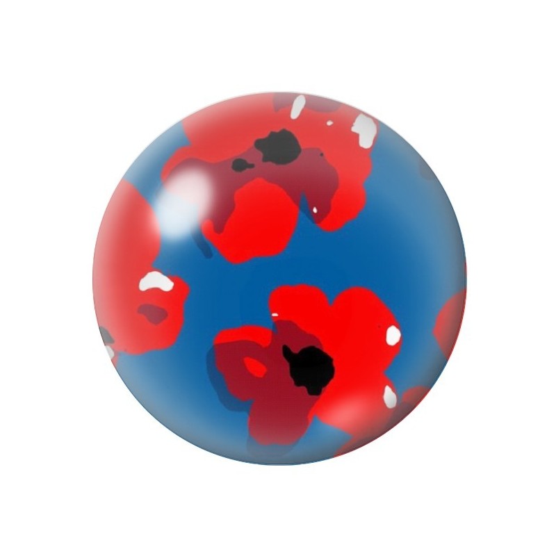 Cabochon en Verre Illustré Fleurs 12 à 25mm
