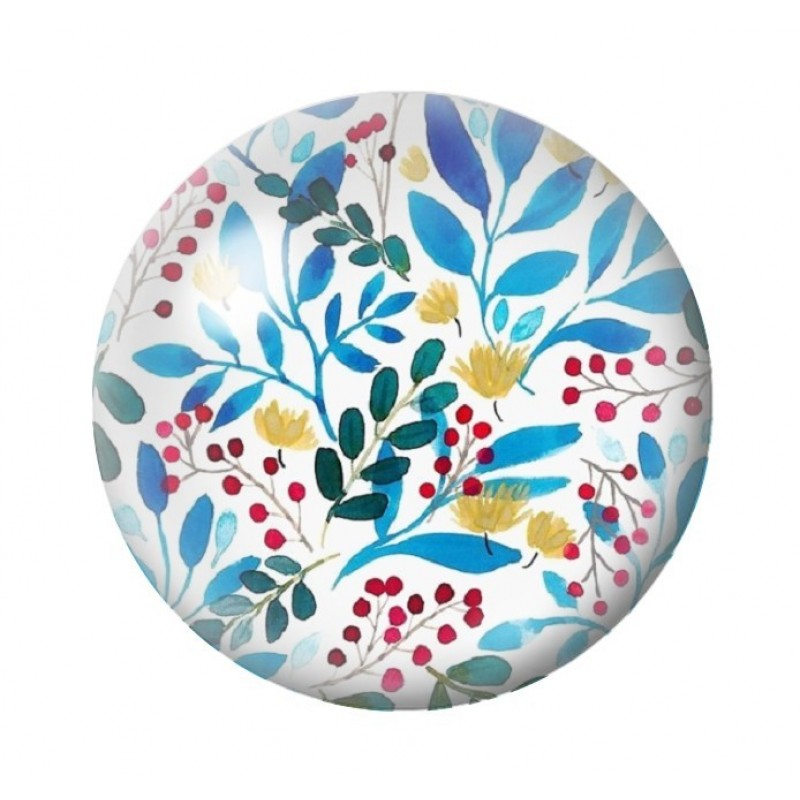 Cabochon en Verre Illustré Fleurs 12 à 25mm